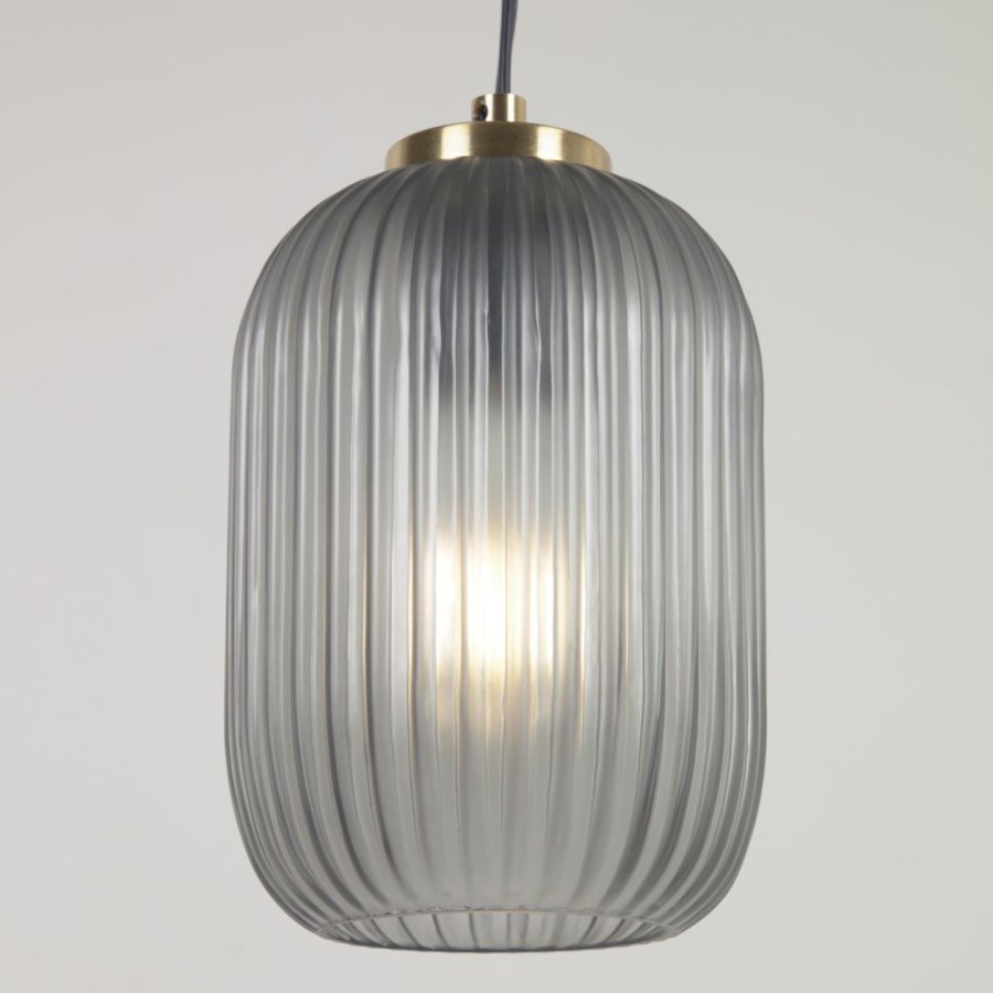 KAVE HOME Hestia loftlampe - gr glas og messing metal