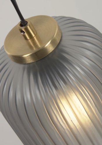 KAVE HOME Hestia loftlampe - gr glas og messing metal