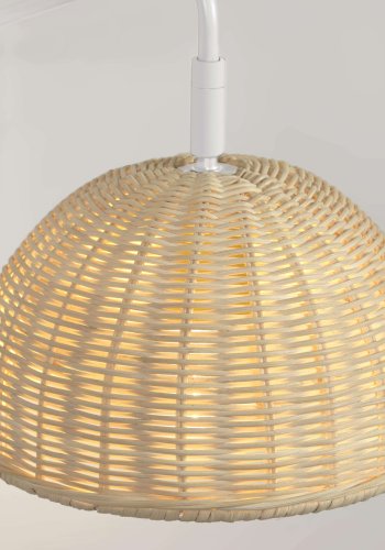 KAVE HOME Damila vglampe - natur rattan og hvid metal