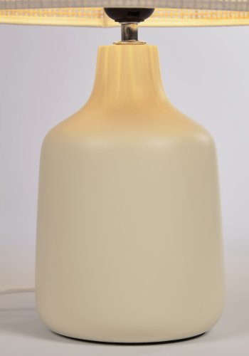 KAVE HOME Erna bordlampe - natur bambus og beige keramik