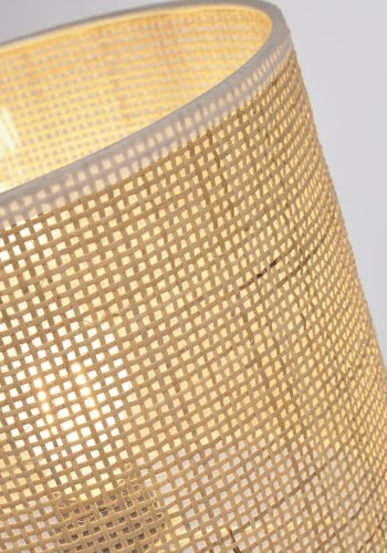 KAVE HOME Erna bordlampe - natur bambus og beige keramik