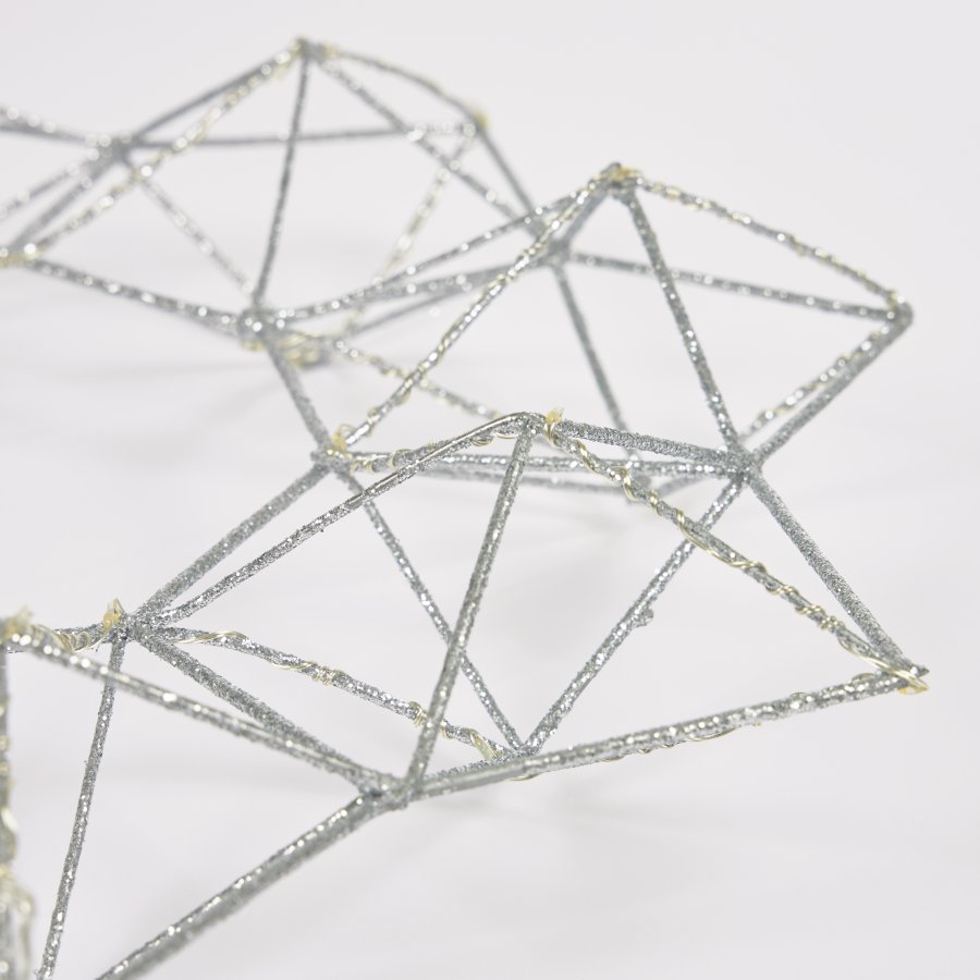 KAVE HOME Mishell krans, m. lys - gr stl (35x35)