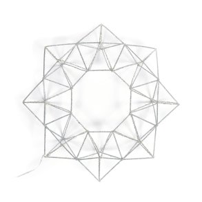 KAVE HOME Mishell krans, m. lys - gr stl (35x35)