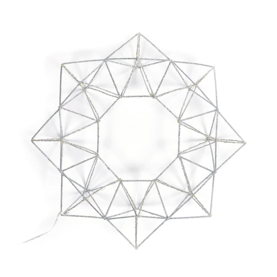 KAVE HOME Mishell krans, m. lys - gr stl (35x35)