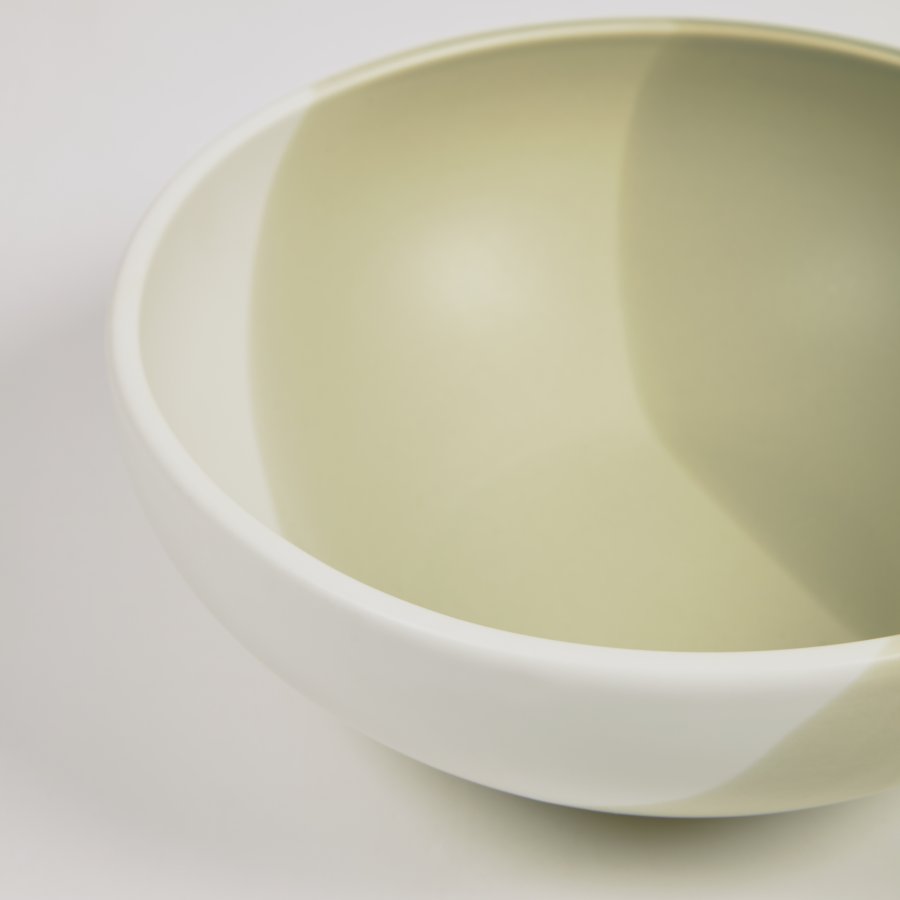 KAVE HOME Sayuri stor skl - grn og hvid porceln (24,3)