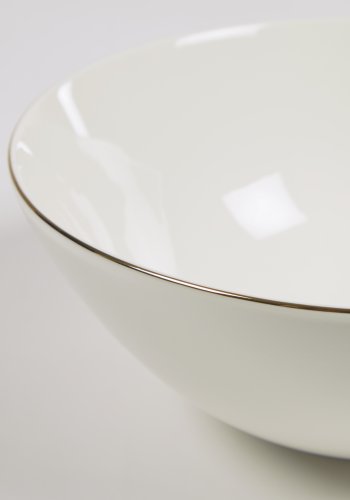 KAVE HOME Taisia stor skl - hvid og guld porceln (24,5)