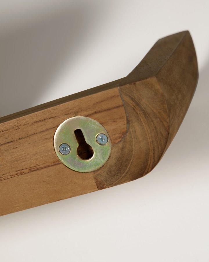 KAVE HOME Shamel st med 2 hylder i massiv teaktr med valnddefinish, 50 x 5 cm