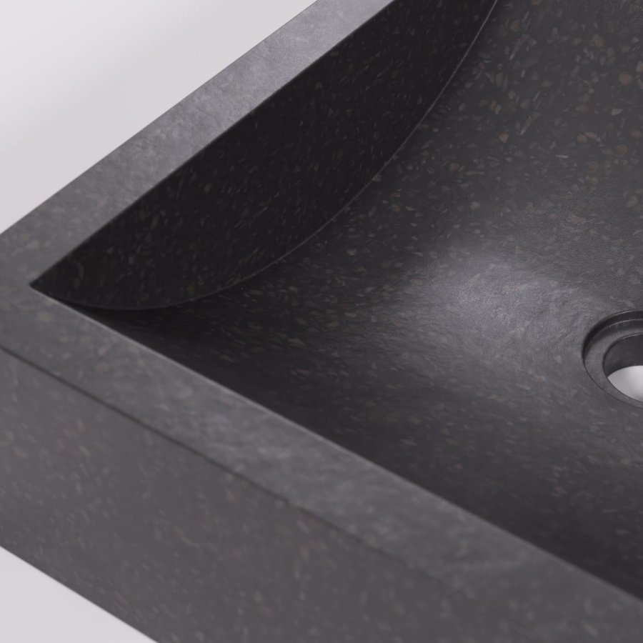 KAVE HOME Sunday hndvask til badevrelset, rektangulr - sort terrazzo (40x45)