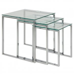 Act Nordic Katrine indskudsborde - klar glas og krom metal (st af 3)