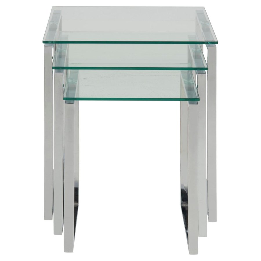 Act Nordic Katrine indskudsborde - klar glas og krom metal (st af 3)