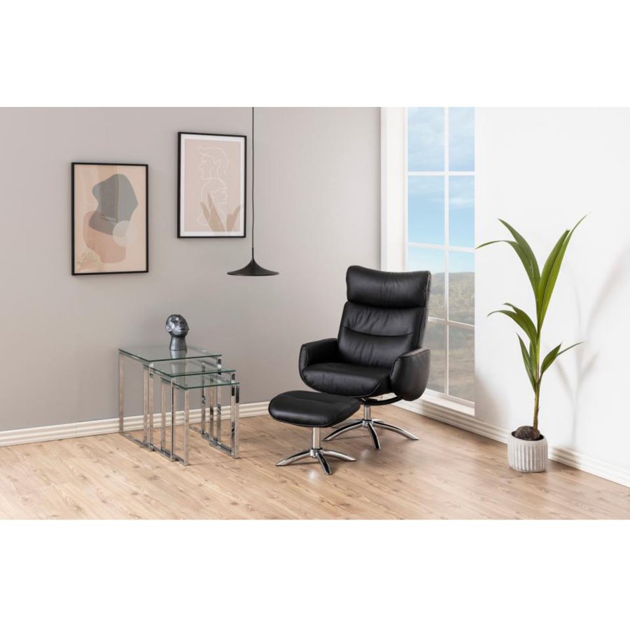 Act Nordic Katrine indskudsborde - klar glas og krom metal (st af 3)