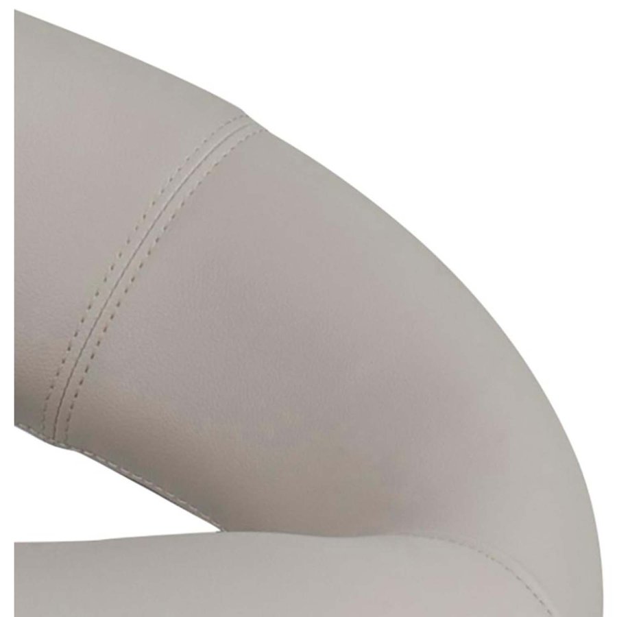 ACT NORDIC Plump barstol, m. rygln og fodsttte - taupe PU og krom metal