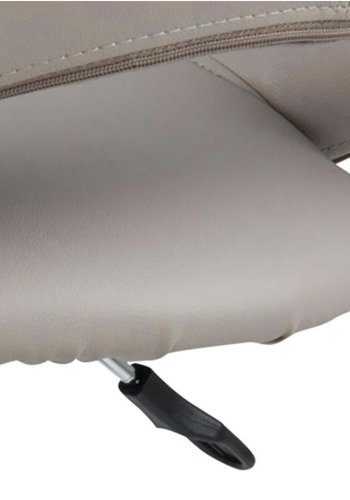 ACT NORDIC Plump barstol, m. rygln og fodsttte - taupe PU og krom metal