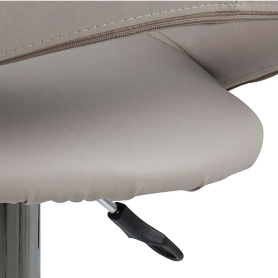 ACT NORDIC Plump barstol, m. rygln og fodsttte - taupe PU og krom metal
