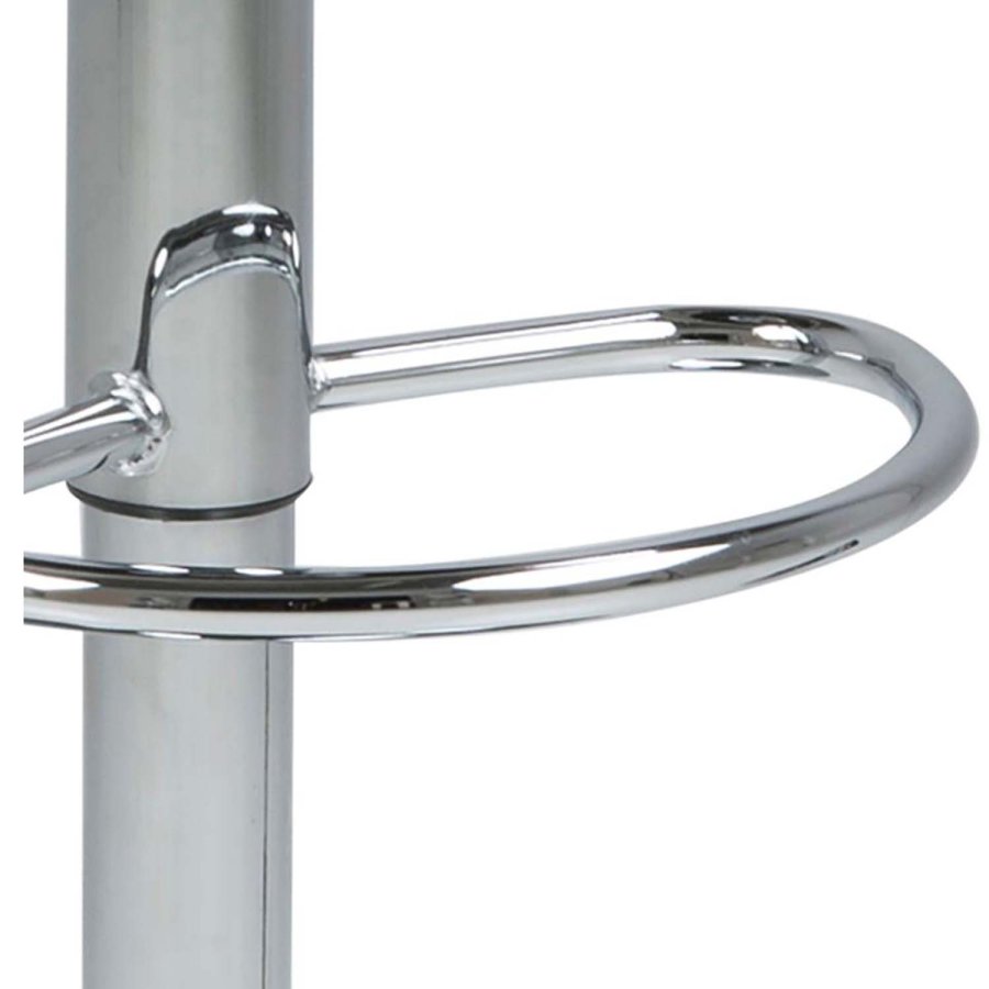 ACT NORDIC Plump barstol, m. rygln og fodsttte - taupe PU og krom metal