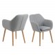 ACT NORDIC Emilia spisebordsstol, m. armln - lysegr polyester og natur eg