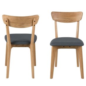 ACT NORDIC Taxi spisebordsstol - mrkegr polyester og natur eg