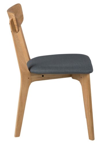 ACT NORDIC Taxi spisebordsstol - mrkegr polyester og natur eg