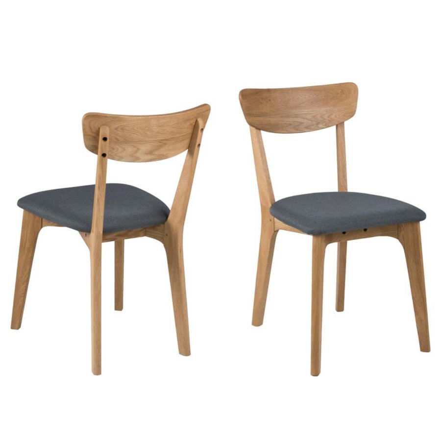 ACT NORDIC Taxi spisebordsstol - mrkegr polyester og natur eg