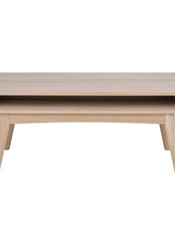 ACT NORDIC Marte sofabord, m. 1 rum - hvidpigmenteret egefinér og eg (130x70)