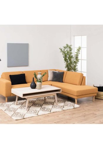 ACT NORDIC Marte sofabord, m. 1 rum - hvidpigmenteret egefinér og eg (130x70)