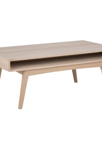 ACT NORDIC Marte sofabord, m. 1 rum - hvidpigmenteret egefinér og eg (130x70)