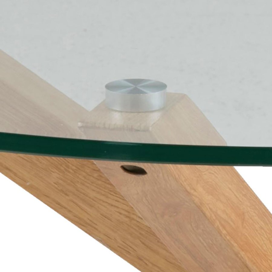 ACT NORDIC Heaven sofabord, rund - klar glas og egefolie metal (82)