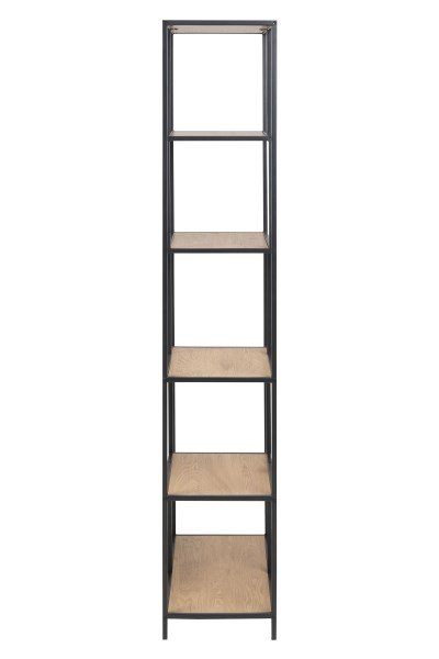 ACT NORDIC Seaford bogreol - vild eg/sort metal, 4 hylder 