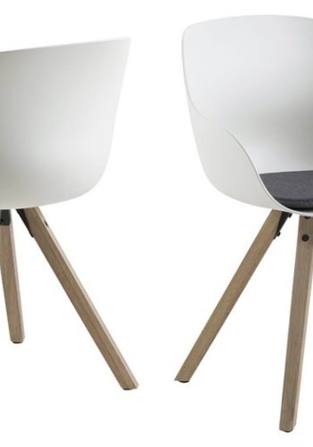 ACT NORDIC Tina spisebordsstol m. hynde - hvid/natur, plastik/gummitr 