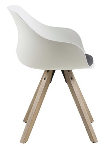ACT NORDIC Tina spisebordsstol m. hynde - hvid/natur, plastik/gummitr 