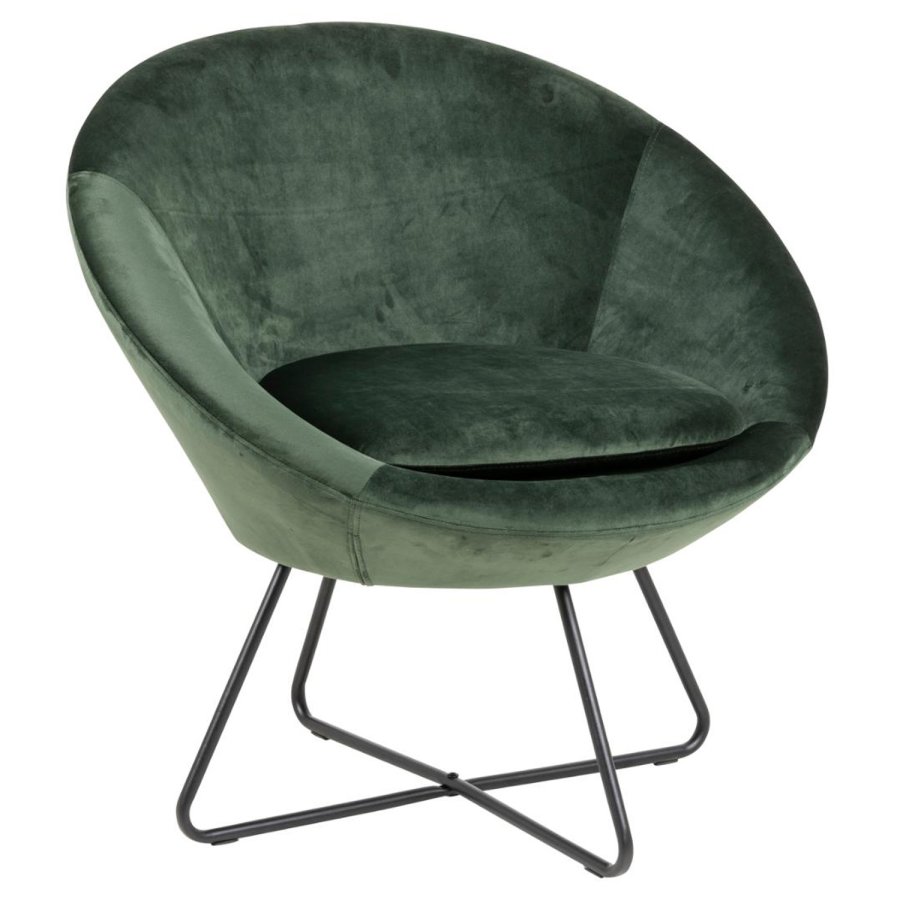 ACT NORDIC Center loungestol - grn polyester og sort metal