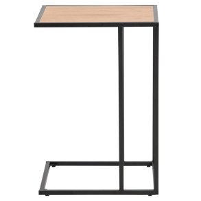 ACT NORDIC Seaford laptop table paper wild Tr (massiv egetr)  3, base metal rough powder coated, matt black, 5 L:43 W:35 H:63 cm