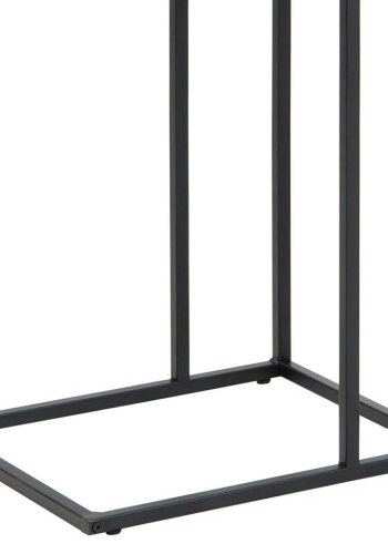 ACT NORDIC Seaford laptop table paper wild Tr (massiv egetr)  3, base metal rough powder coated, matt black, 5 L:43 W:35 H:63 cm