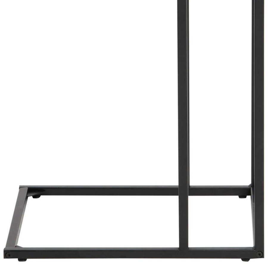 ACT NORDIC Seaford laptop table paper wild Tr (massiv egetr)  3, base metal rough powder coated, matt black, 5 L:43 W:35 H:63 cm