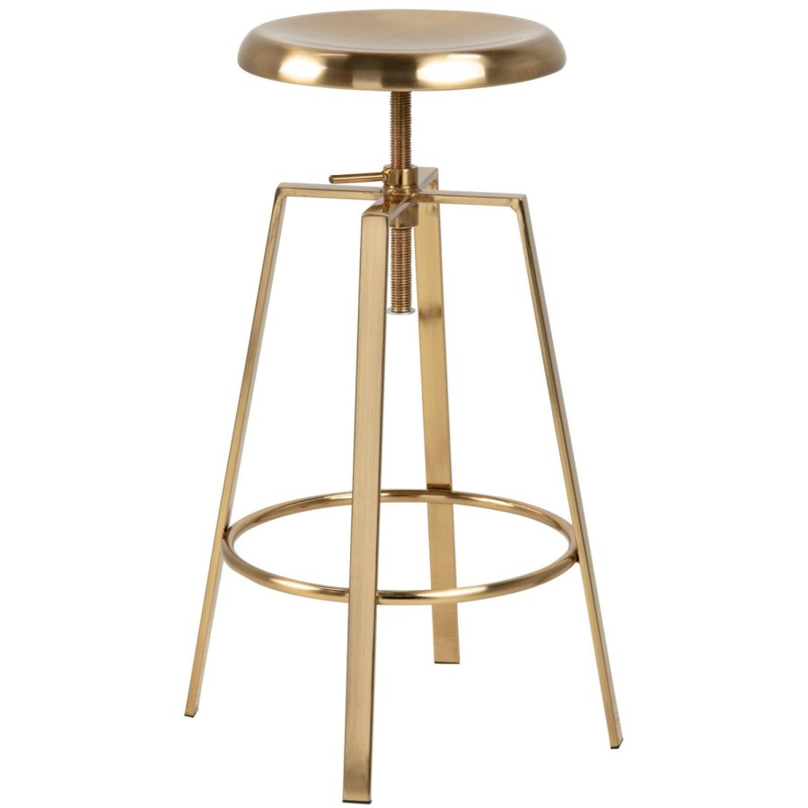 ACT NORDIC Goose barstol, m. fodsttte og justerbar sde - messing metal