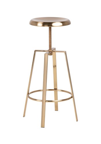 ACT NORDIC Goose barstol, m. fodsttte og justerbar sde - messing metal