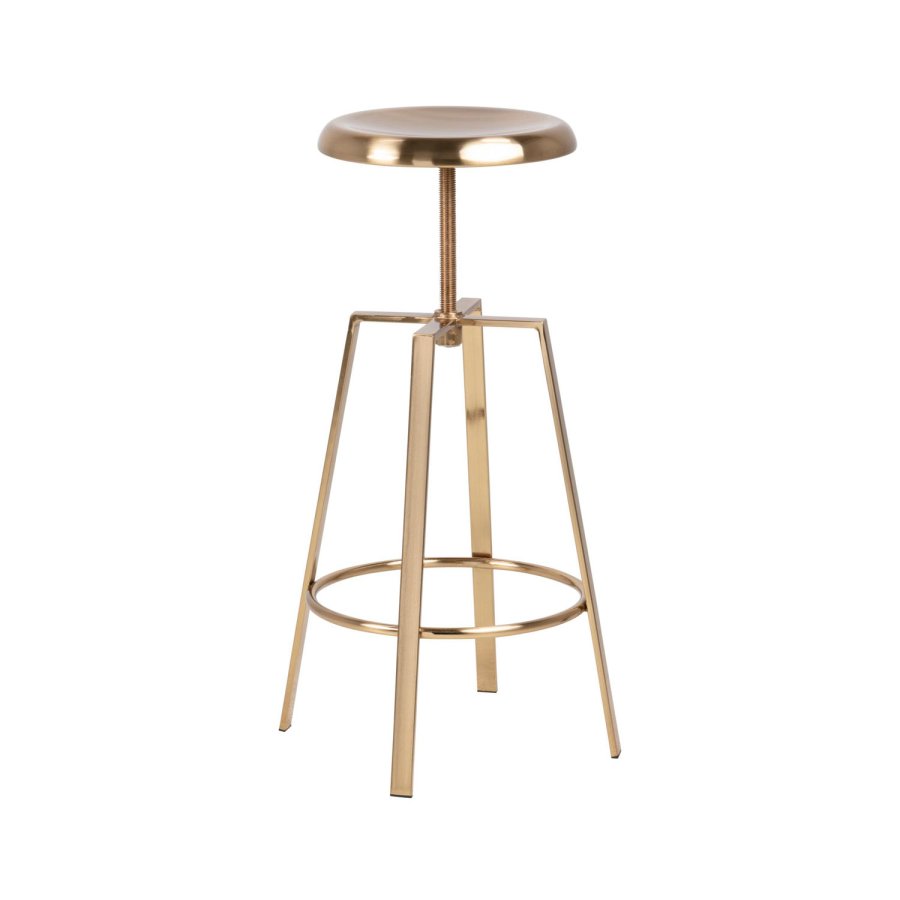 ACT NORDIC Goose barstol, m. fodsttte og justerbar sde - messing metal