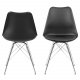 ACT NORDIC Eris spisebordsstol - sort plastik, sort PU og krom metal