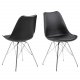 ACT NORDIC Eris spisebordsstol - sort plastik, sort PU og krom metal