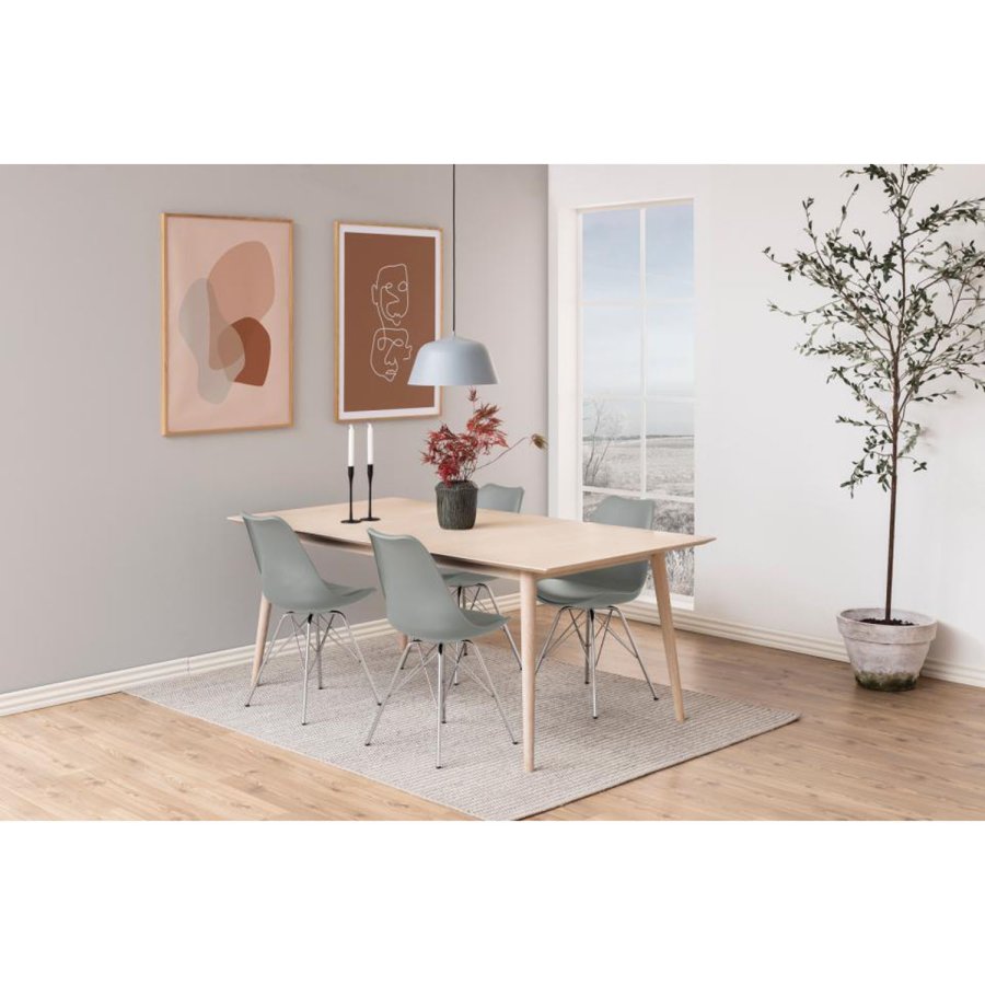 ACT NORDIC Eris spisebordsstol - gr plastik, gr PU og krom metal