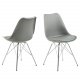 ACT NORDIC Eris spisebordsstol - gr plastik, gr PU og krom metal