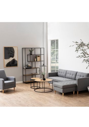 ACT NORDIC Seaford bogreol - natur papir vildeg og sort metal