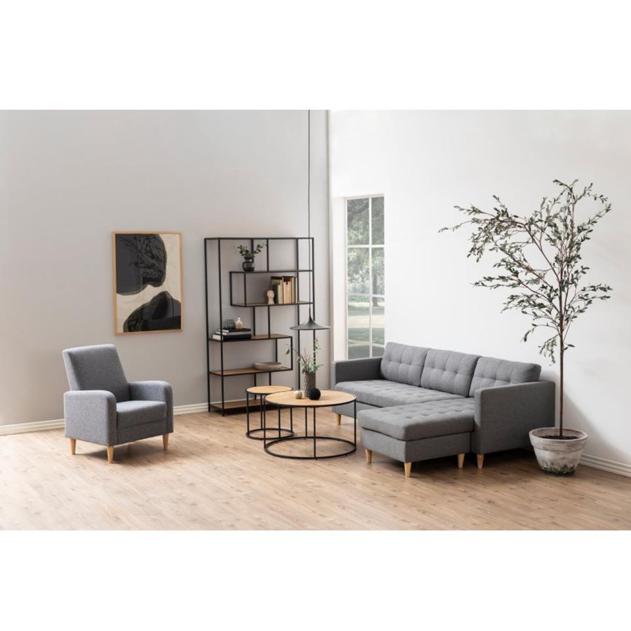 ACT NORDIC Seaford bogreol - natur papir vildeg og sort metal