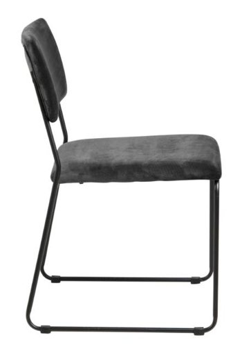 ACT NORDIC Cornelia spisebordsstol - mrkegr polyester og sort metal