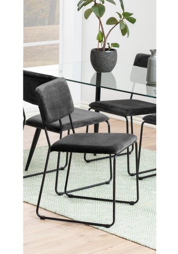 ACT NORDIC Cornelia spisebordsstol - mrkegr polyester og sort metal
