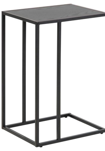 ACT NORDIC Seaford laptop table melamine ash black, base metal rough powder coated matt black L:43 W:35 H:63 cm