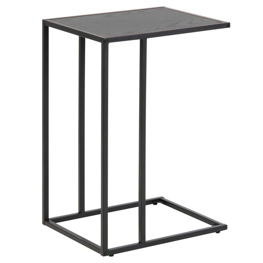 ACT NORDIC Seaford laptop table melamine ash black, base metal rough powder coated matt black L:43 W:35 H:63 cm