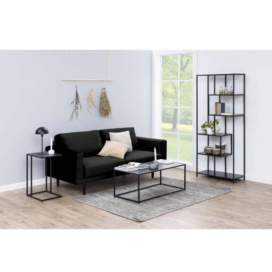 ACT NORDIC Seaford laptop table melamine ash black, base metal rough powder coated matt black L:43 W:35 H:63 cm