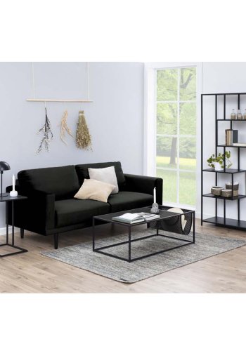 ACT NORDIC Seaford laptop table melamine ash black, base metal rough powder coated matt black L:43 W:35 H:63 cm