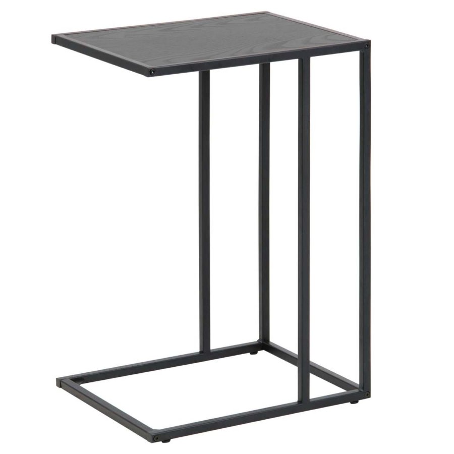 ACT NORDIC Seaford laptop table melamine ash black, base metal rough powder coated matt black L:43 W:35 H:63 cm